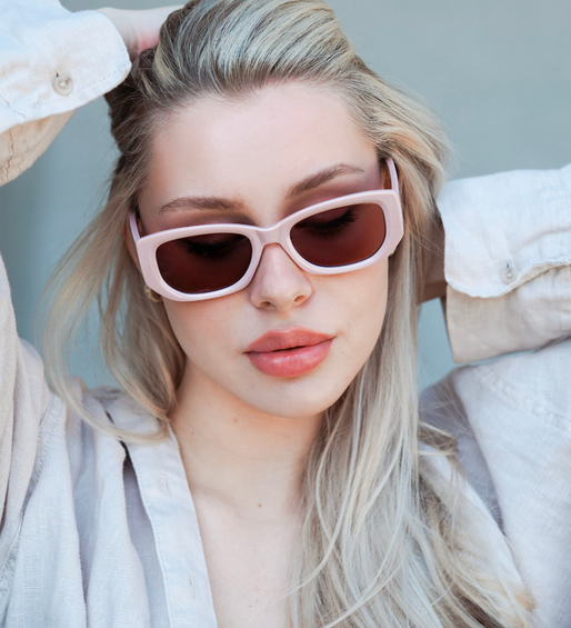 Okulary przeciwsłoneczne damskie prostokątne UV400 – Geneve Pink