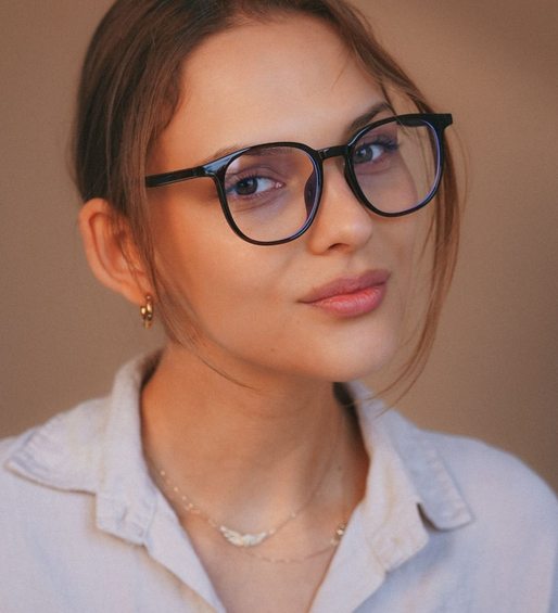 Okulary z filtrem do komputera / okulary korekcyjne brązowe Hazel Brown