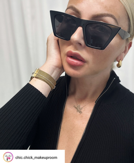 Modne czarne okulary koty Syracuze Black Bigger Size