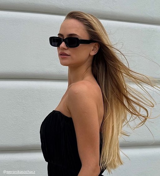 Prostokątne okulary przeciwsłoneczne Cairo Black