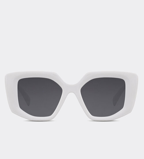 Okulary przeciwsłoneczne damskie białe oversize Alma White