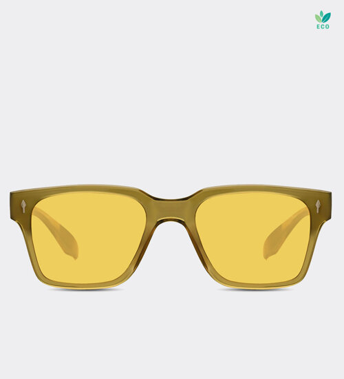 Okulary przeciwsłoneczne transparentne prostokątne Samuel Yellow
