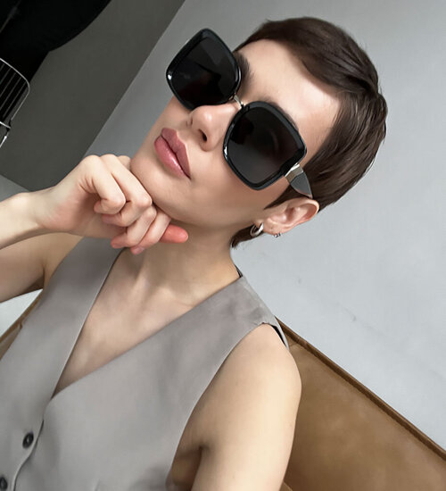 Okulary przeciwsłoneczne z filtrem UV i polaryzacją damskie Agra Black/Silver