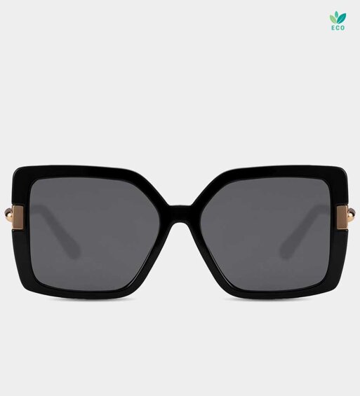 Czarne kwadratowe okulary przeciwsłoneczne stylowe UV400 Matylda Black
