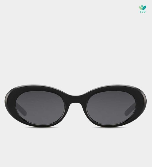 Czarne owalne okulary przeciwsłoneczne retro UV400 Diana Black