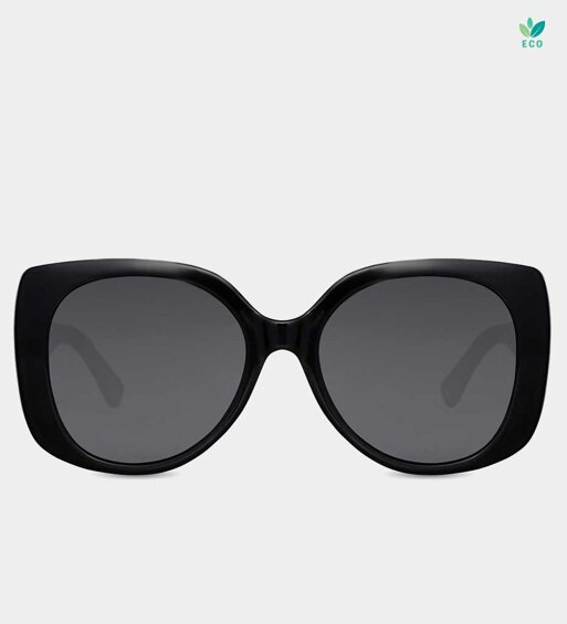 Duże czarne okulary przeciwsłoneczne damskie UV eleganckie Dorothy Black