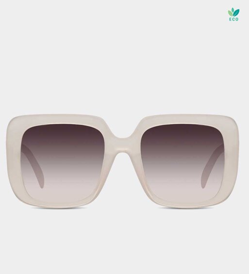 Duże modne okulary przeciwsłoneczne kwadratowe oversize UV400 Melanie White
