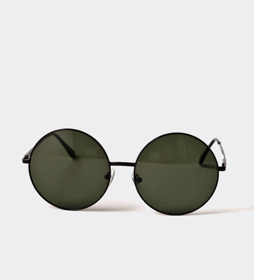 Duże okulary lenonki czarne Jaipur Black/Green