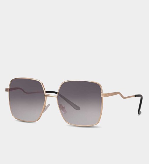 Kwadratowe okulary przeciwsłoneczne UV metalowa oprawka Tina Gold